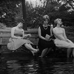 PUT A BENCH IN THE CENTRAL PARK LAKE: "1961. Three women keep cool during a heat wave by moving a park bench into the water in Central Park."